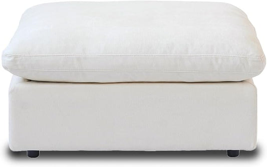WJShome Modern Ottoman Module for Living Room, Cushion Covers Removable, Minimalist Comfy Breathable Footstool,White