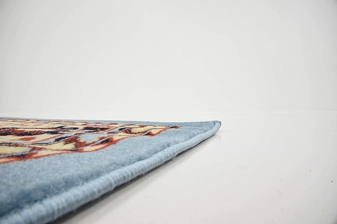 Unique Loom Reza Collection Traditional Persian Style Area Rug, 8 x 10 ft, Light Blue/Ivory