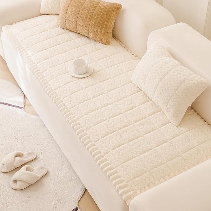 Sofa Cover Fuzzy Couch Cover for Pet, Couch Covers for Dogs Washable Non-Slip Sofa Slipcover Cushion Protector Pets Friendly Mat Bed