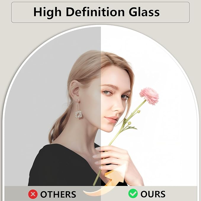 Mirror Full Length, 78"x35" Oversized Arched Floor Full Length Mirror with Stand, Room Decor Big Full Body Floor Mirror with HD Tempered Glass Aluminum Frame for Bedroom Living Room, White