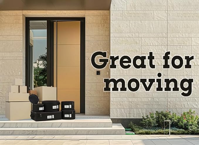 Hard Shell China Storage Containers 5-Piece Set Moving Boxes for Dinnerware, Glasses, Plates, Mugs and Saucers Sturdy Dish Organizer with Dividers for Seasonal Storage - Service for 12 - Black Quilted