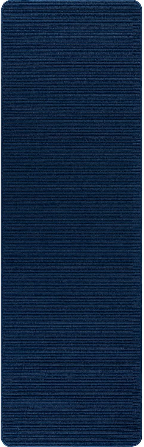 Non Slip Navy Solid Rubber Back Thing Runner Rugs for Living Room 2x5 for Kitchen, Rug for Bedroom and Hallway, Stain Resistant Easy Cleaning Non Shedding Carpet Navy 2 x 5