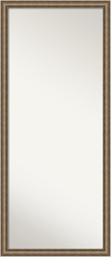 Amanti Art Bronze Full Length Mirror, 63x27 Angled Bronze Tall Free Standing Body Wall Mirror Full Length for Dressing, Modern Wood Frame, Lean on Floor or Hang, Wall Decor