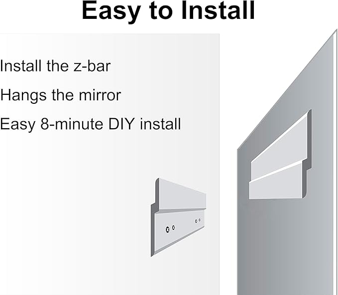 Ruomeng Frameless Mirror for Wall, 55x30 Inch Bathroom Vanity Mirror Farmhouse, Large Rectangle Mirror with Beveled Edge, Tempered Glass, Hangs Horizontally or Vertically