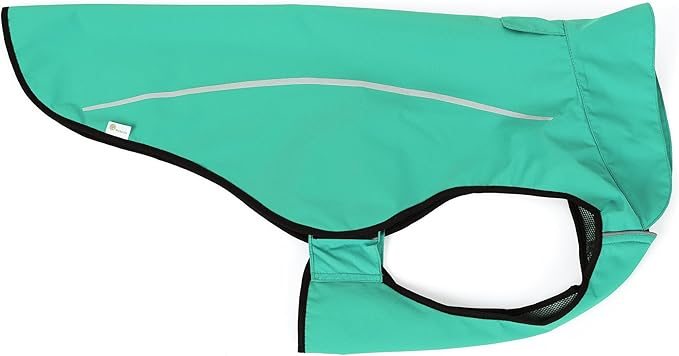 Mile High Life Dog Raincoat, Adjustable Waterproof Reflective Rain Jacket for Small Medium Large Dogs, Lightweight Breathable Pet Rain Coat with Leash Hole(Green,M Chest 26-32")