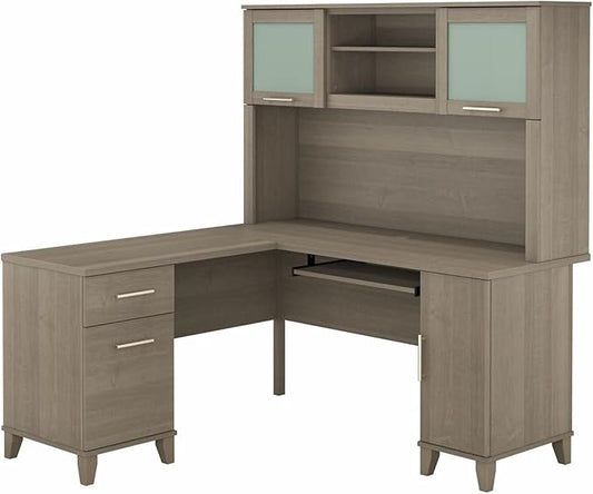 Bush Furniture File Drawer Accommodates Letter-Size documents While Box Drawer Stores Office Supplies and Utensils