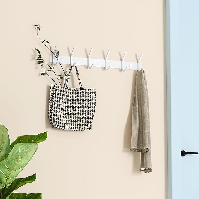FANYITY 2 Pack Coat Rack Wall Mount, Coat Hooks for Wall, Entryway Coat Hanger Wall Mounted with 4 Double Dual Hooks for Purse Jacket Hat