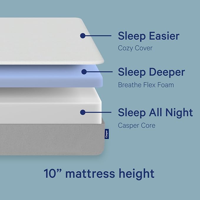 Casper Sleep Element Twin Mattress - Medium Feel - Motion Isolation - Breathable, Cooling Memory Foam - 100-Night Trial - CertiPUR-US