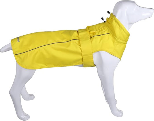 Adjustable Waterproof Dog Raincoat for Dogs,Lightweight Pet Rain Jacket Puppy Clothes with Reflective Strip for Small Medium Large Dogs (Yellow, Medium)