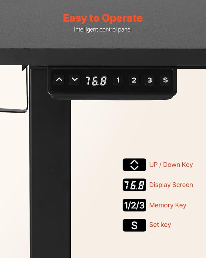 VEVOR L Shaped Electric Standing Desk with 2 Drawers, 63 x 55 inch Adjustable Height Corner Desk with Storage, Sit Stand up Computer Table with Light Strips for Office Home, Easy to Assemble, Black