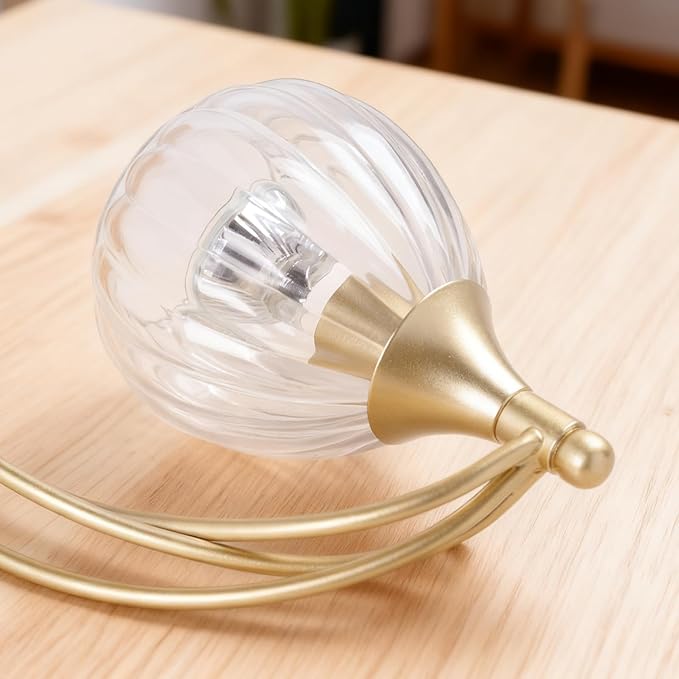 Candle Warmer Lamp with Timer - Dimmable Candle Warmer for Jar Candles-Electric Candles Warmers Light Birthday Gifts for Women Mom House Warming Gifts New Home Decor Gold and Transparent 2 Bulb