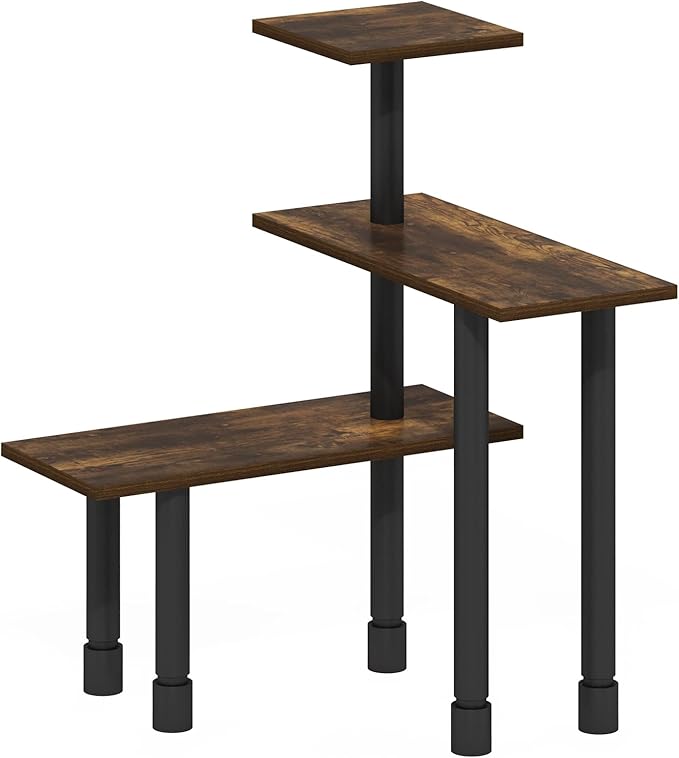 Furinno Turn-N-Tube Kitchen Countertop Organizer, 3-Tier Corner Countertop Organizer Shelf, Corner Shelf, for Kitchen, Pantry, Organizers and Storage, Amber Pine