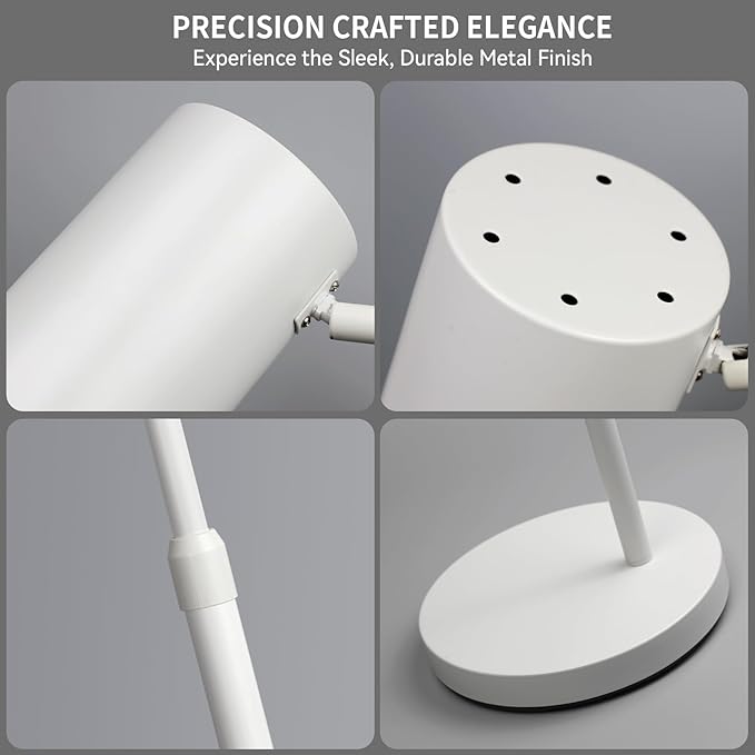 Stepless Dimmable Arc Floor Lamp for Living Room with Timer,Height Adjustable Modern Reading Standing Lamps for Living Room,Reading Room,Office,LED Bulb Included (White-DM)