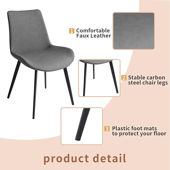 ZckyCine 79" Farmhouse Rustic Expandable Wood Dining Table with 6 Leather Chairs, Rectangular Table for Dining Room & Home Office