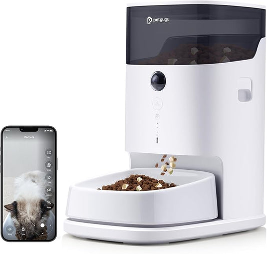 PF2 Smart Automatic Cat Feeder 3.5L WiFi Pet Feeder with Camera & Voice Call App Control Data Monitoring Timed Feeding Freshness Preservation Easy-to-Clean Ceramic Bowl – for Cats & Small Dogs