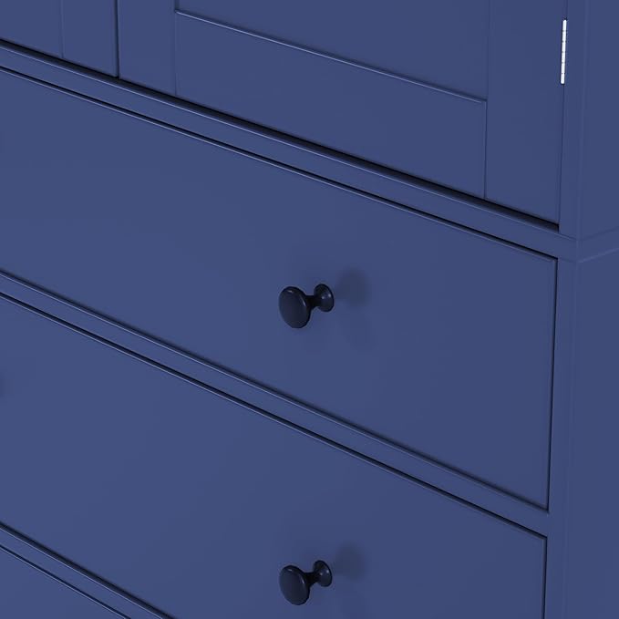 Merax 77" Tall Kitchen Storage Cabinet Pantry Farmhouse Freestanding Large Cupboard with 3 Drawers,Adjustable Shelves,8 Door-Shelf for Dining Room