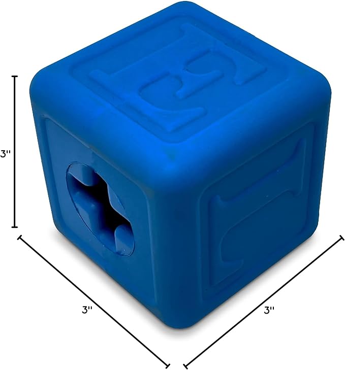 SodaPup Love Cube – Durable Dog Treat Dispenser & Chew Toy Made in USA from Non-Toxic, Pet Safe, Food Safe Natural Rubber Material for Mental Stimulation, Problem Chewing, Calming Nerves, & More