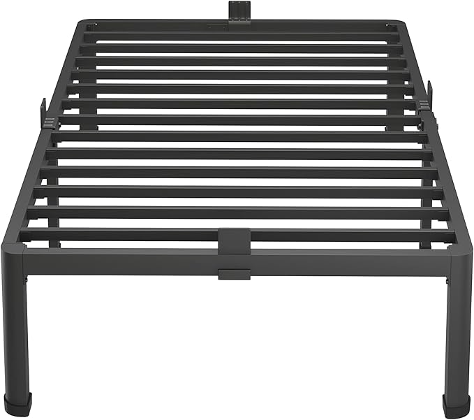 MAF 12 Inch Twin XL Metal Platform Bed Frames with Round Corner Legs, Mattress Slide Stopper, 3000 LBS Heavy Duty Steel Slats Support, No Box Spring Needed, Noise Free