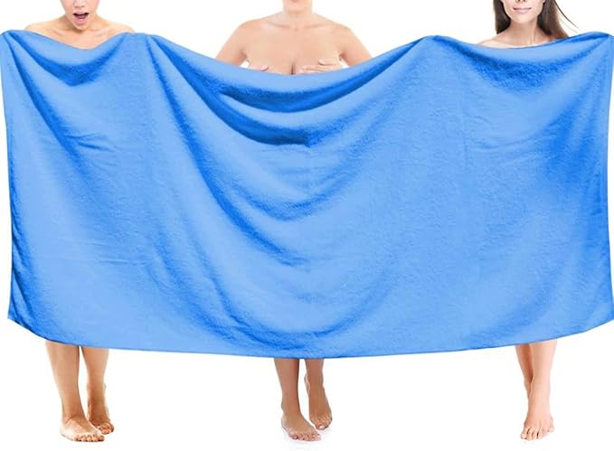 MYLSMPLE Luxury Microfiber Bath Towel Bath Sheet Beach Spa Extra Large Soft Absorbent Towel (36 Inch X 72 Inch, Light Blue)