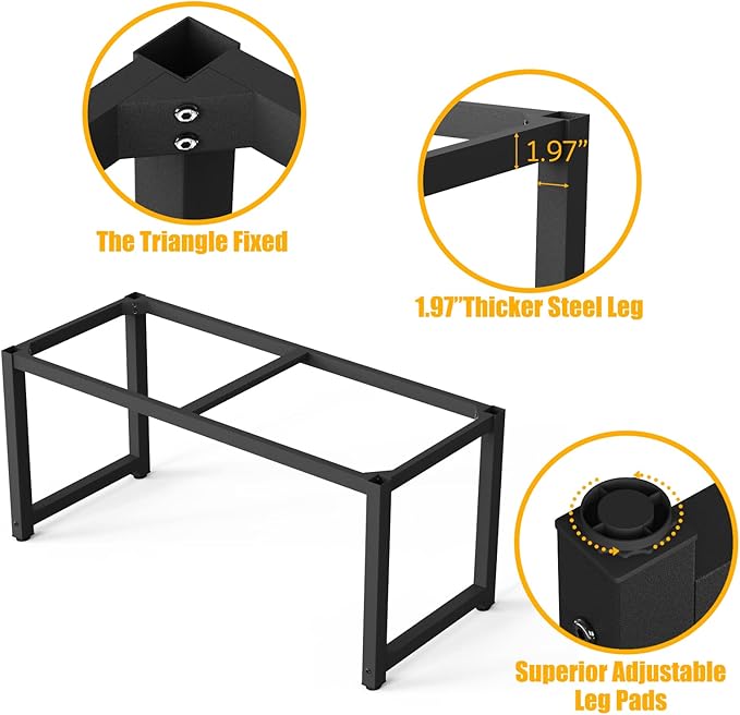 NSdirect 63" Large Computer Desk,Modern Simple Style PC Table Office Desk Wide Workstation for Study Writing,Gaming and Home Office,Extra 1" Thicker Wooden Tabletop and Black Metal Frame,White+Black