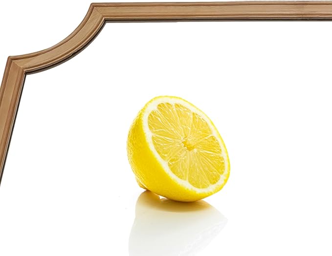 WallBeyond Scalloped Wood Mirror for Wall Decor 16x20 Inch Small Bathroom Vanity Rectangle Mirror for Hallway Bedroom Living Room(Natural)