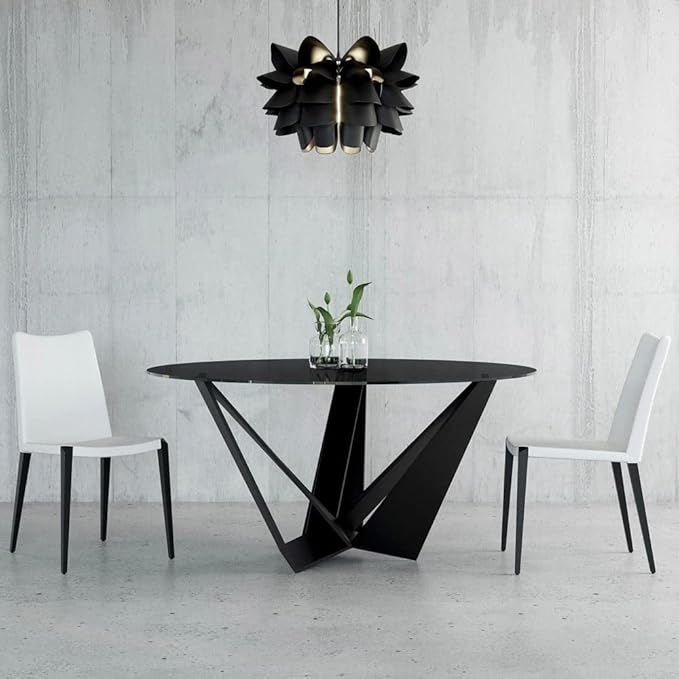 ZURI Modern Jordan Dining Chair in White Leatherette and Matte Black Steel Base