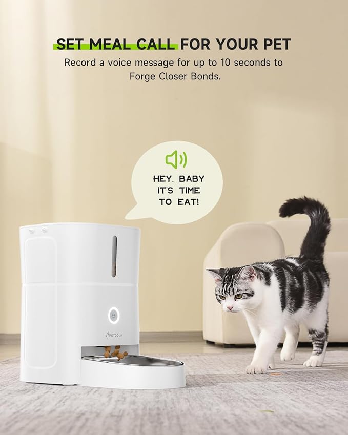 Cordless Cat Water Fountain Stainless Steel 4.5L +3L Automatic Cat Feeder, 5G & 2.4G Wi-Fi Cat Food Dispenser Pet Feeder Set, Pet Dry Food, 1-10 Meals Per Day