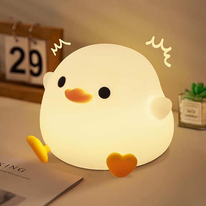 Duck Lamp, Cute DoDo Duck Night Light , Dimmable Ducky Night Lamp, Silicone LED Squishy Nursery Nightlight for Kids , Rechargeable Bedside Touch Animal Lamp, Dorm Decor Xmas Gift Toy for Baby/Kids