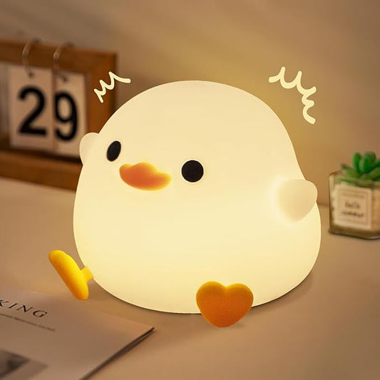Duck Lamp, Cute DoDo Duck Night Light , Dimmable Ducky Night Lamp, Silicone LED Squishy Nursery Nightlight for Kids , Rechargeable Bedside Touch Animal Lamp, Dorm Decor Xmas Gift Toy for Baby/Kids