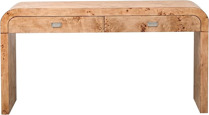 Merax Entryway Console Table, with 2 Storage Drawers, Retro Style/Wood Frame/Behind Couch & Sofa, Natural Brown