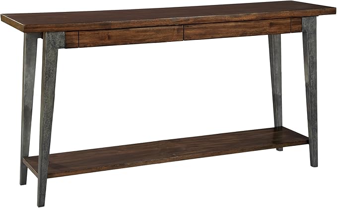 Hekman Monterey Point Sofa Table with Drawers – Solid Wood Console, 2 Layers, 4 Splayed Legs, Narrow Entryway Table, Behind Sofa, Farmhouse Style, Ideal Hallway, Entryway and Living Room Furniture