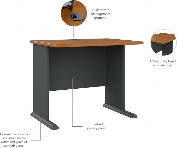 Bush Furniture BSHWC57436 Series A Collection 36W Desk Natural Cherry