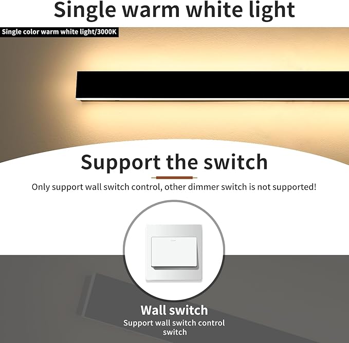 2 Pack Modern Outdoor Wall Light, 3000K Warm White 71inch LED Wall Sconce, IP65 Waterproof Exterior Lighting, Black Aluminium Minimalist Long Wall Lamp for Patio, Garage, Yard