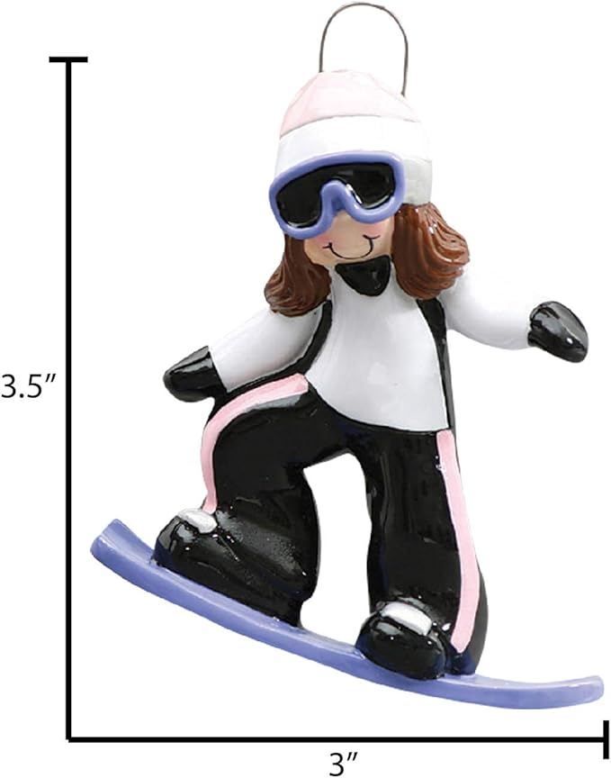 Personalized Snowboarding Christmas Ornament 2025 - Snowboarder Ornament Girl Gear Goggles Outdoor Fun Snowmobile Snowboarding Ornaments for Christmas Tree Snow for Ornaments by Elves