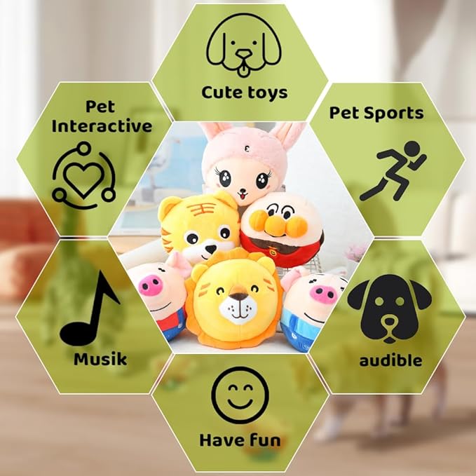 Active Moving Plush Toys, New Upgraded Interactive Squeaky Moving Toys for Small to Medium Dogs, Bouncing Washable Rabbit