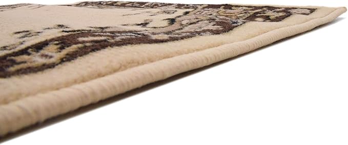 Unique Loom Reza Collection Traditional Persian Style Area Rug, 2 ft 2 in x 8 ft 2 in, Ivory/Brown