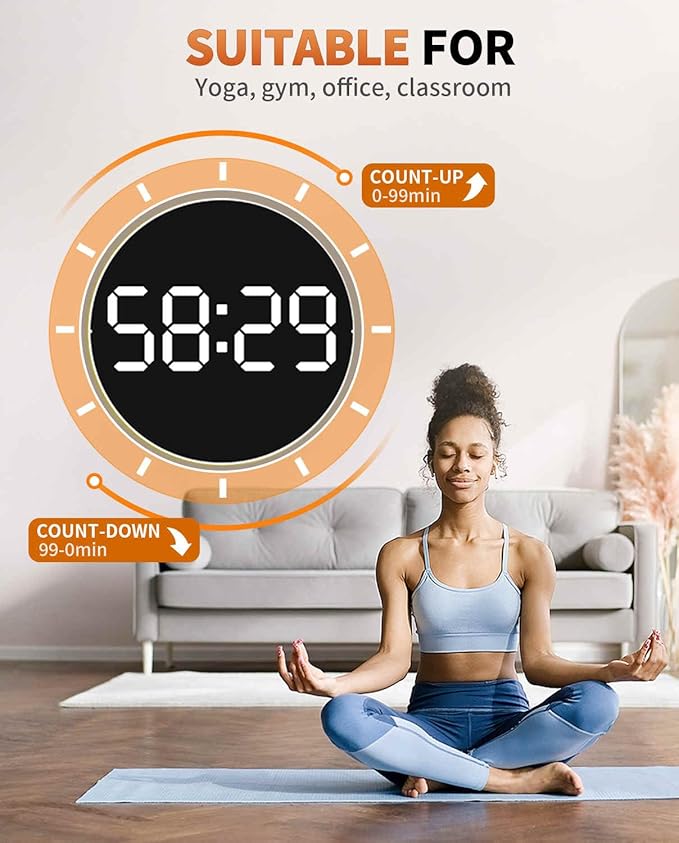 10 Inch Large Digital Wall Clock with 9 Color Changing Remote Control, Date Week Temperature, Auto Brightness Dimmer Clock Night Lights,Blue+Green