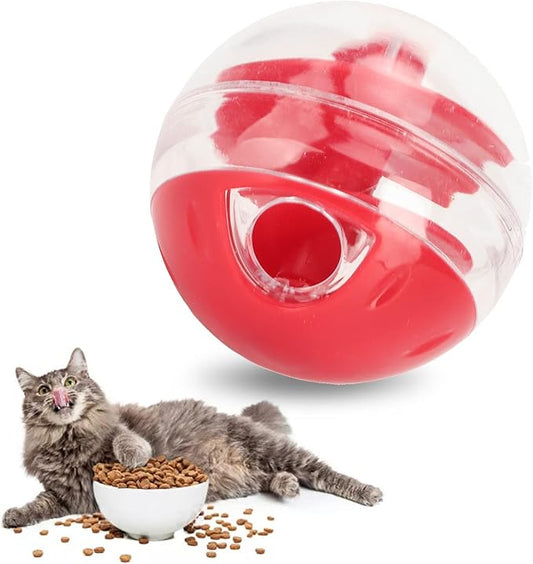 Cat Treat Dispenser Toy, Adjustable Cat Puzzle Feeder, Interactive Cats Food Puzzle, Cats Balls for Indoor Kitten Training