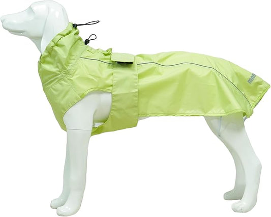 Waterproof Dog Raincoat with Reflective Strip, Adjustable Breathable Rain Coat Jacket with Leash Hole for Dogs (Light Green, X-Large)