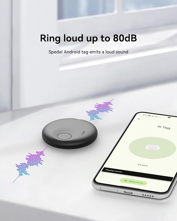 Air-Tag 4 Pack Item Finders with Apple Find My APP (Android Compatible) Air Tags Help You Track Your Keys, Wallet, Luggage, Backpack, Super Lightweight, Comes with 4 Beautiful Keyrings