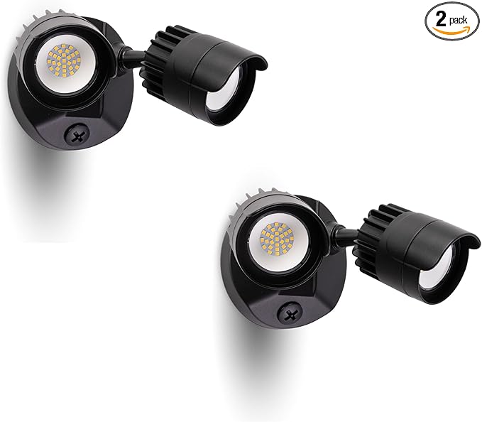 2 Pack LED Flood Lights Outdoor, 34W 3500LM 5000K Daylight, IP65 Waterproof Security Lights with 2 Adjustable Heads, Exterior Wall Light for Patio, Garage, Yard (Black-2P)