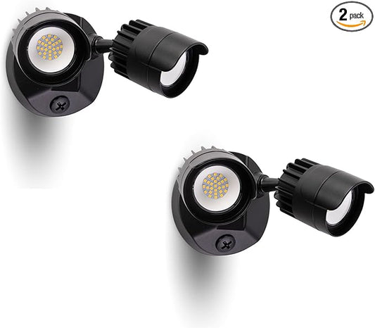 2 Pack LED Flood Lights Outdoor, 34W 3500LM 5000K Daylight, IP65 Waterproof Security Lights with 2 Adjustable Heads, Exterior Wall Light for Patio, Garage, Yard (Black-2P)