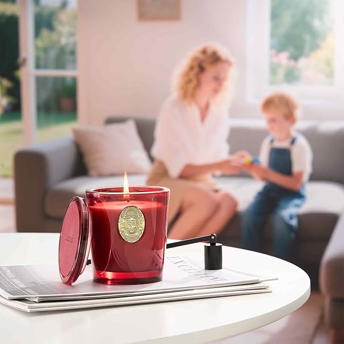 M&SENSE Natural Soy Candle | Wild Rose & Red | 9.2 oz, 50H Burn Time | Luxury Scented Candle for Relaxation, Gifting, Home Décor | Ideal for Bedroom, Office, Party Ambiance