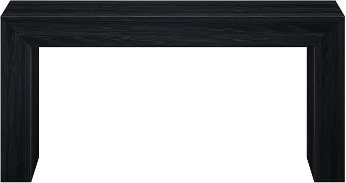 Plank+Beam Grand Console Table, 66 Inch Modern Solid Wood Sofa Table, Narrow Entryway Table for Hallway, Behind The Couch, Living Room, Foyer, Black Wirebrush