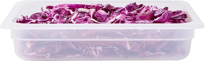 Restaurantware Food Pans Pack of 10 Plastic Rectangle Food Containers Half Size with Traceability Label, Storage Containers Dishwashable Hot Cold Friendly for Restaurants Buffet Commercial Use