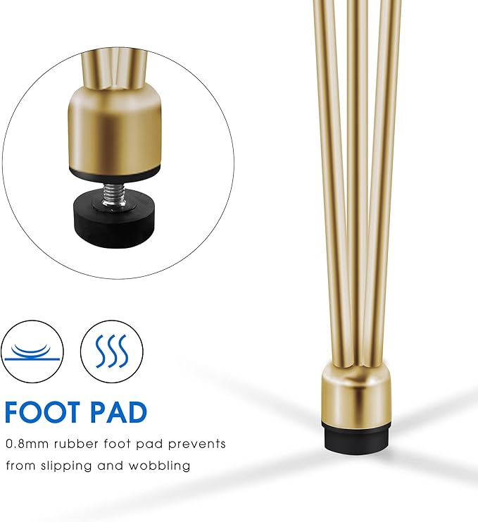 ivinta Dining Table for 4-6, Modern Marble Dining Table with Gold Hairpin Legs, 47inch Rectangle Dining Room Table for Small Space, Kitchen, Living Room, Lilac (Black)