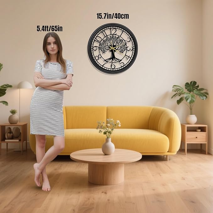 Big Wall Clock - Wall Clocks for Living Room Decor, Quiet and No Ticking Suitable for Wall Decor, Living Room Decoration, Kitchen Decoration
