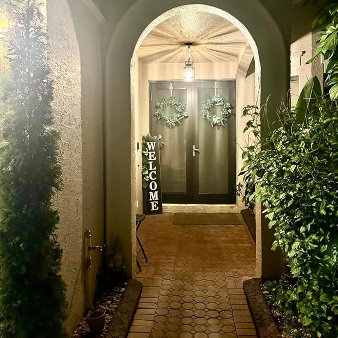 Outdoor Pendant Light Dusk to Dawn, 11'' Porch lights Outdoor Chandelier Hanging Ceiling Lights, Black Aluminum Lightshade with Tempered Glass, Exterior Lighting Fixture for Porch Yard, Gazebo, 1 Pack