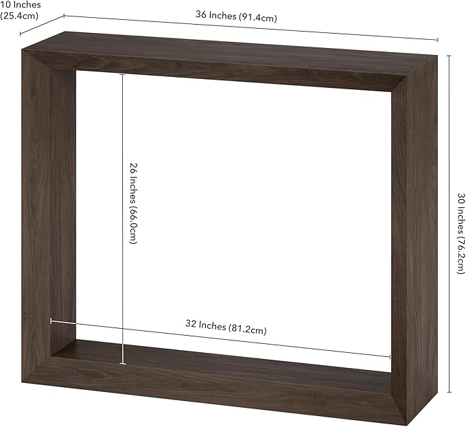 Henn&Hart 36'' Wooden Rectangular Console Table Entryway Table, Sofa Table for Entryway, Living Room, Couch, Hallway, or Office, Alder Brown