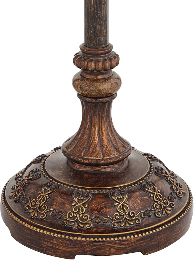 Barnes and Ivy Traditional Italian Standing Floor Lamp Candelabra Style 4-Light 64.5" Tall Bronze Brown Gold Bell Shade with Trim Decor for Living Room Reading House Bedroom Family Home